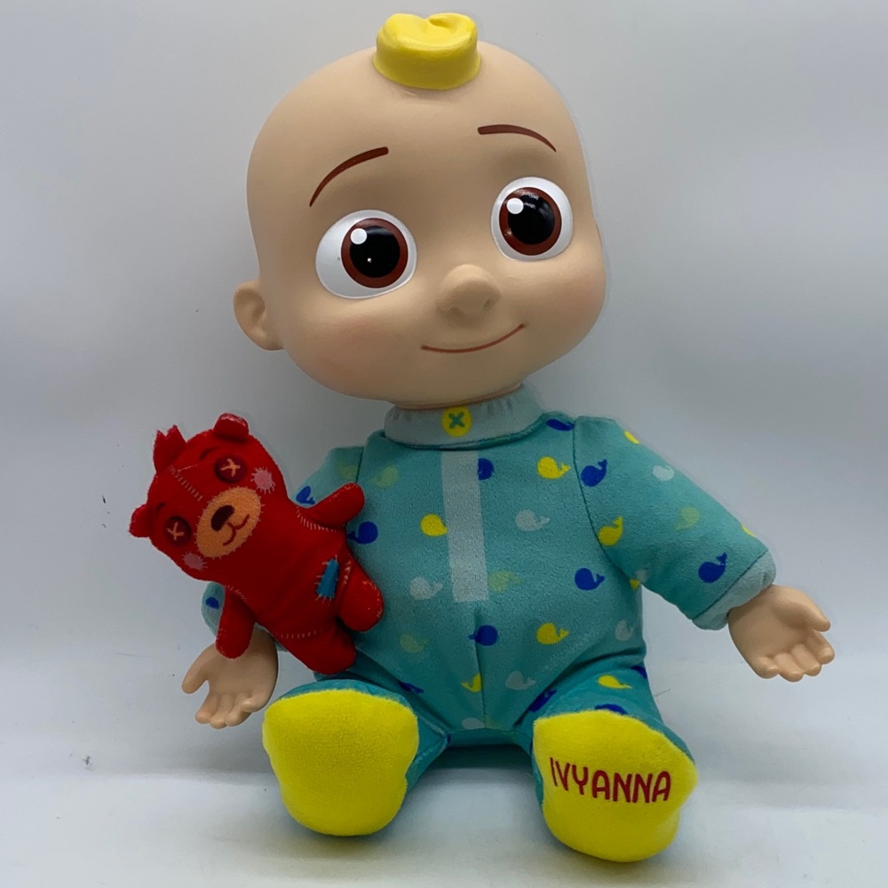 Cocomelon Bedtime Musical Talking JJ Baby Doll with Red Toy 11”